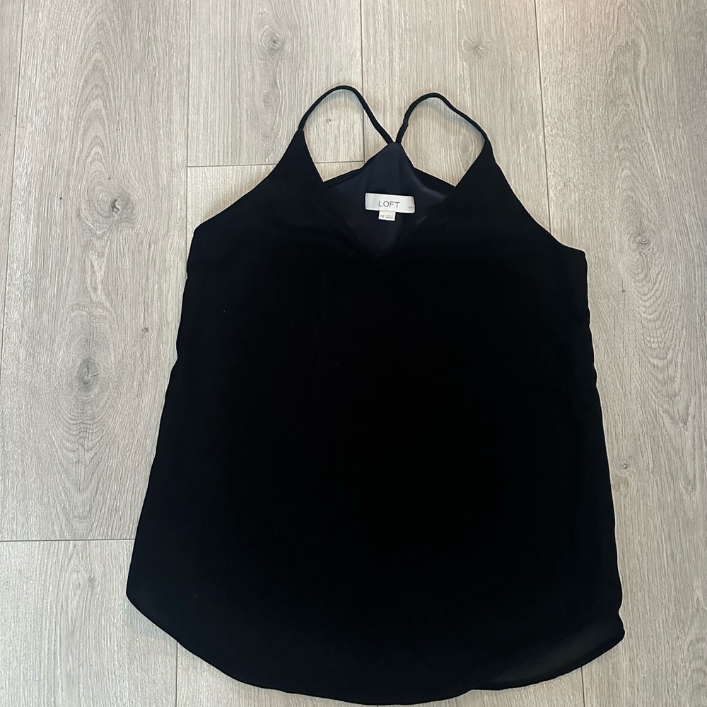 LOFT Women's Black Sleeveless Top Velvet